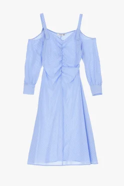 Vestido de tirantes con rayas y mangas