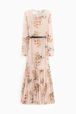 Vestido largo floral manga larga