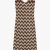 Vestido midi con bordado geométrico