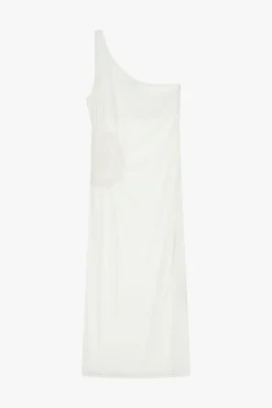 Vestido midi con escote asimétrico