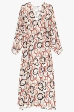 Vestido midi con estampado vibrante