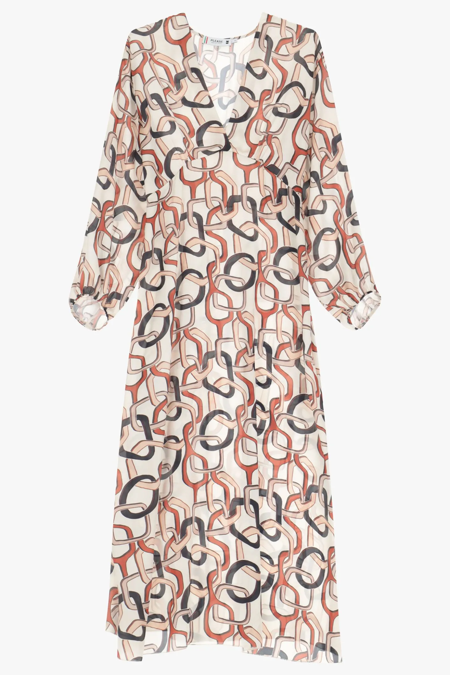 Vestido midi con estampado vibrante