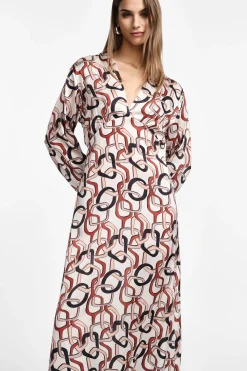 Vestido midi con estampado vibrante